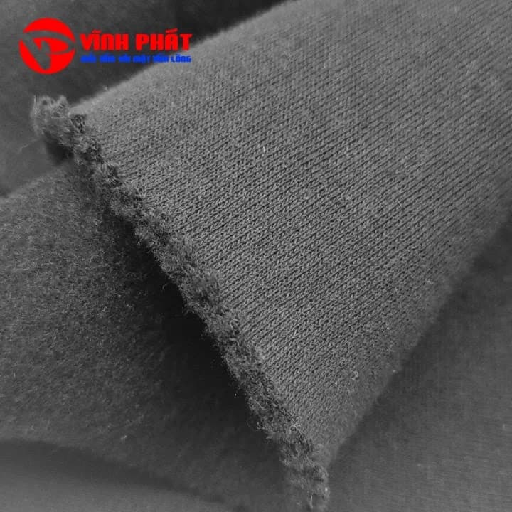 Vải nỉ 3c cào bông - đen
