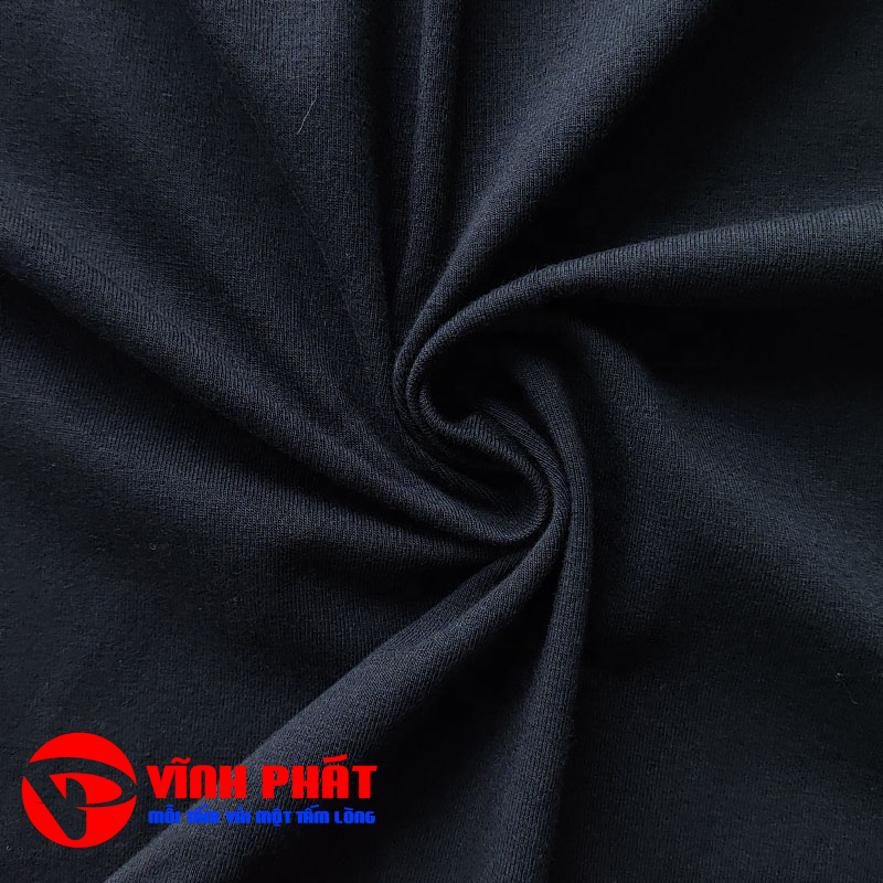 Vải thun cotton 2c - Đen